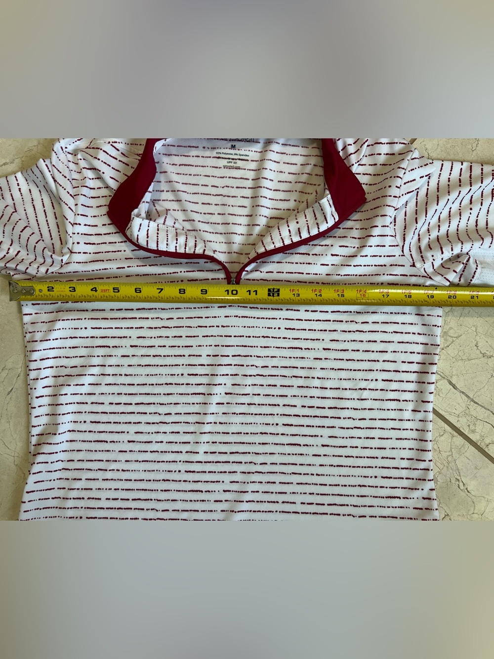 SanSoleil SolShine Outdoor UPF Long-Sleeve Quarter-Zip Top Ruby Red Size M - Picture 5 of 7